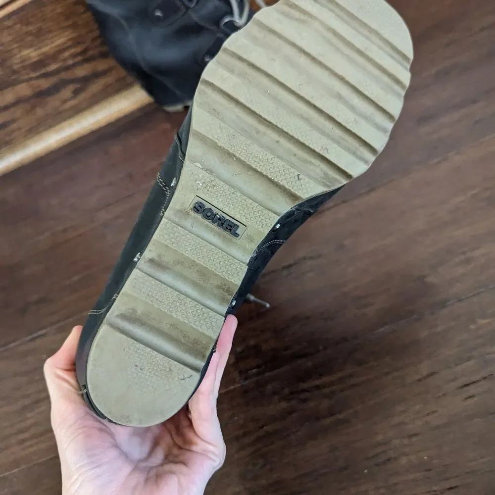 Sorel Joan of Arctic Lace Up Wedge Lexie Wedge Black Leather 11